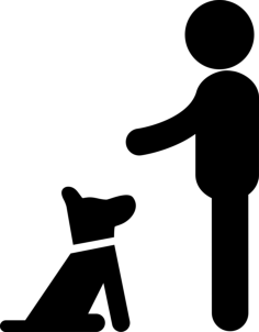 Dog Puppy Sitting In Front Of His Man Outline Svg File, Free Vectors File